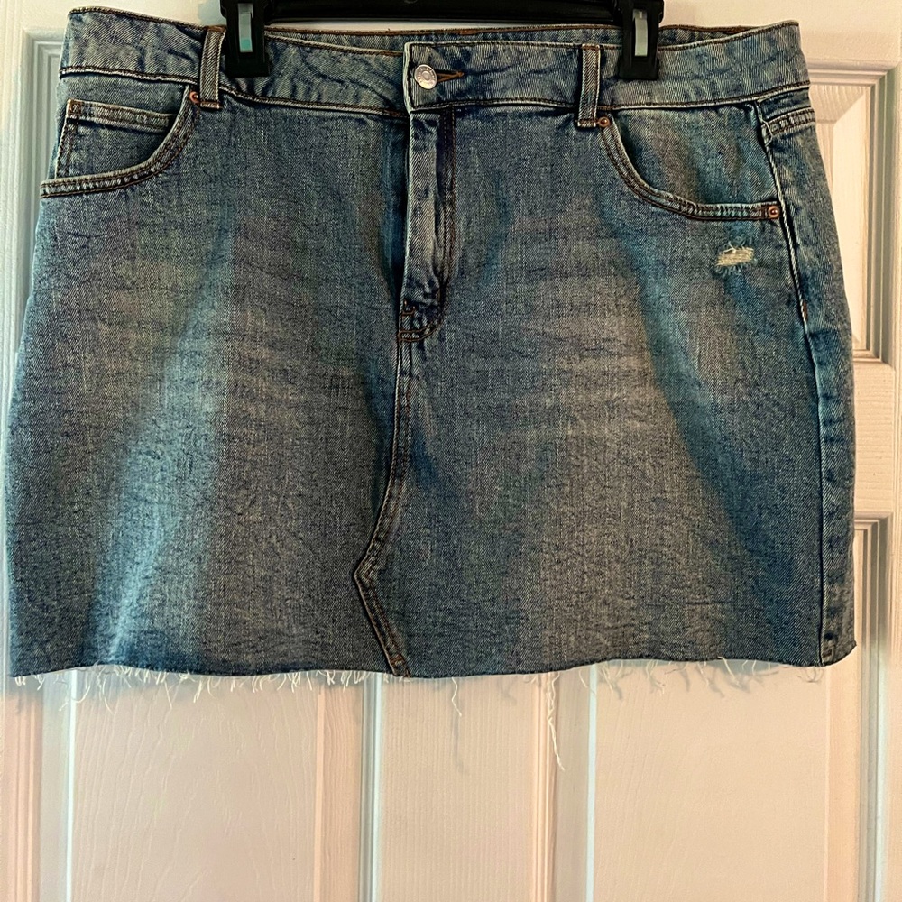 Distressed Denim skirt